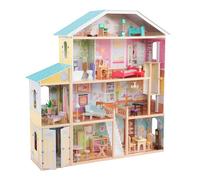 KidKraft Majestic Mansion Casa delle bambole, in legno | Grande casa XXL, 4 piani, 34 accessori, mobili e ascensore inclusi | Giochi di ruolo | Dimensioni totali: 132 x 35,5 x 135 cm.