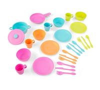 KidKraft Set di Pentole e Padelle al Neon da 27 Pezzi, Set da Cucina Giocattolo, Servizio da Tavola, Utensili e Accessori per Bambini, 63319