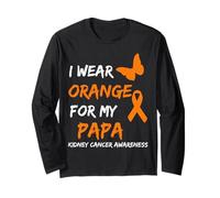 Kidney Cancer I Wear Orange for My Papa Ribbon Maglia a Manica