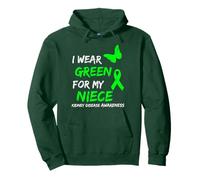 Kidney Disease I Wear Green for My Niece Ribbon Felpa con Cappuccio
