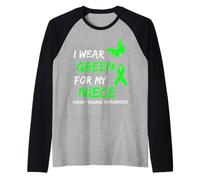 Kidney Disease I Wear Green for My Niece Ribbon Maglia con Maniche Raglan