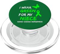 Kidney Disease I Wear Green For My Niece Ribbon PopSockets PopGrip per MagSafe