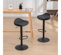 Kidol & Shellder Sgabelli da Bar Sedie da Pranzo Set di 2 Nero Altezza Regolabile a 360° Sedie da Bar in PU e Metallo per Casa Cucina Bancone Bistrot