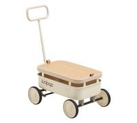 kidpop PULA-Wild 3 in 1 - Carrello a mano per bambini, 2,5-8 anni, copertura in legno rimovibile e manubrio regolabile, regalo di compleanno, peso massimo 16 kg, bianco