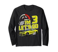 Kids 3rd Birthday Racing Car Gifts 3 Year Old Boys Party Maglia a Manica