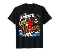 Kids 4th Birthday Pirate 4 Years Old Boy Theme Party Maglietta