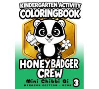 Kids Activity Coloring Book - Color Cut Create with Kawaii Animals | Hexagon Shapes & Collage Method | Honeybadger Crew Book 3: Fun Learning through ... - Develop Fine Motor and Scissor Skills