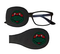 Kids and Adults Orthoptic Eye Patch For Amblyopia Lazy Eye Occlusion Therapy Treatment Design #18 Turtle on Black (Right Side (eye to be covered))