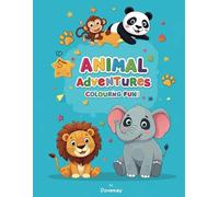 Kids Animal World Colouring Book | Lion, Elephant, Giraffe, Zebra, Monkey and more.