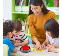 Kids Answer Buttons - Answer Buzzer Button, Battery Powered Audible Response Switch, Compact Desk Game Interaction Device, Fun Light Audio Effect Novelty Tool Gift for Kid Adults Office Group