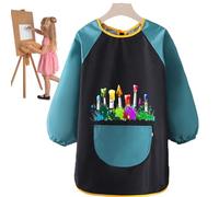 Kids Art Apron - Custodia lunga impermeabile per pittore, grembiule in poliestere leggero regolabile | Comodo grembiule colorato per bambini con una grande borsa per cucinare, scrivere, ceramiche
