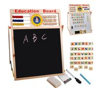 Kids Art Easel - Lavagna Nera Cancellabile Magnetica, Pannello In Scrittura Doppio Lato | Tavola Cancellante A Secco Con Abacus, Supporto Tipo Pneumatico Tipo Di Arte In Legno In Piedi