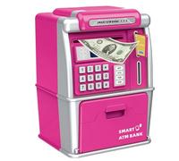 Kids Bank - Funzione di riconoscimento delle monete, giocattolo bancario protetto da password | Macchina bancaria elettronica ATM con posizione automatica della bolletta, giocattolo di risparmio di