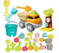 Kids Beach Toys - 25-piece Digging Tool Games, High-Durability Molded , Vibrant Multi-Color Shovels and Buckets, Stress Reliever Fun, Complete Set for Outdoor Pool and Vacation