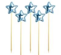 Kids Birthday Cake Topper | 5X Star Cupcake Picks | Cupcake Pentagram Decor Stake Baking Food Decor Deliver Blessings