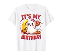 Kids Boo It's My 6th Birthday Girl Cute Ghost Halloween Maglietta