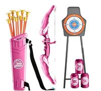 Kids Bow And Arrow Set con Luce a LED, Include Prua, frecce, Custodia, Dartboard e Bottiglie, Giocattoli educativi per età 4-12