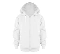 Kids Boys and Girls Solid Color Long Sleeve Zip Up Hoodie Jackets Top Carnevale Costume Ragazzo, bianco, 6-7 Jahre