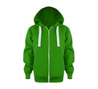 Kids Boys and Girls Solid Color Long Sleeve Zip Up Hoodie Jackets Top Carnevale Costume Ragazzo, verde, 5-6 Jahre