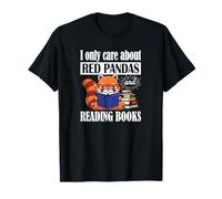 Kids Boys Girls Cute Kawaii Reading Books Red Panda Lover Maglietta
