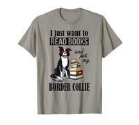 Kids Boys Girls Womens Read Books Border Collie Lover Maglietta