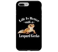 Kids Boys Reptile Happy Life Is Better Leopard Gecko Lover Custodia per iPhone 7 Plus/8 Plus