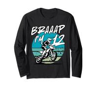 Kids Braaap Im 12 Dirt Bike 12th Birthday Bday Motocross Boy Maglia a Manica