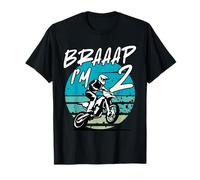 Kids Braaap Im 2 Dirt Bike 2nd Birthday Bday Motocross Boys Maglietta