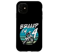 Kids Braaap Im 4 Dirt Bike 4th Birthday Bday Motocross Boys Custodia per iPhone 11