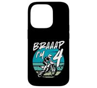 Kids Braaap Im 4 Dirt Bike 4th Birthday Bday Motocross Boys Custodia per iPhone 14 Pro