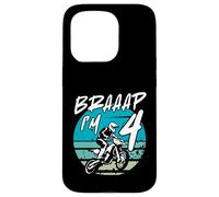 Kids Braaap Im 4 Dirt Bike 4th Birthday Bday Motocross Boys Custodia per iPhone 15 Pro