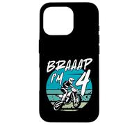 Kids Braaap Im 4 Dirt Bike 4th Birthday Bday Motocross Boys Custodia per iPhone 16 Pro