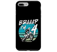Kids Braaap Im 4 Dirt Bike 4th Birthday Bday Motocross Boys Custodia per iPhone 7 Plus/8 Plus
