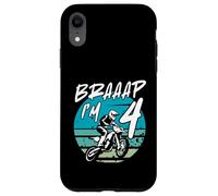 Kids Braaap Im 4 Dirt Bike 4th Birthday Bday Motocross Boys Custodia per iPhone XR
