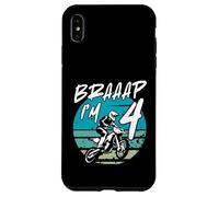 Kids Braaap Im 4 Dirt Bike 4th Birthday Bday Motocross Boys Custodia per iPhone XS Max