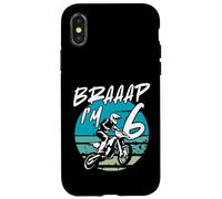 Kids Braaap Im 6 Dirt Bike 6th Birthday Bday Motocross Boys Custodia per iPhone X/XS