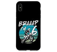 Kids Braaap Im 6 Dirt Bike 6th Birthday Bday Motocross Boys Custodia per iPhone XS Max