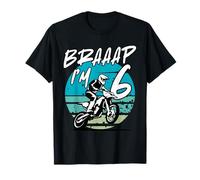 Kids Braaap Im 6 Dirt Bike 6th Birthday Bday Motocross Boys Maglietta