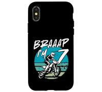Kids Braaap Im 7 Dirt Bike 7th Birthday Bday Motocross Boys Custodia per iPhone X/XS
