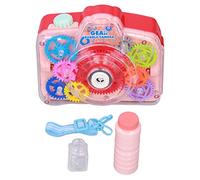 KIDS BUBBLE MAKER TOY COLORFUL GEARS CAMERA SHAPED LIGHT ELECTRIC BUBBLE MACHINE OUTDOOR PLAY
