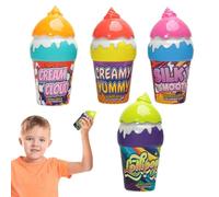 Kids Bubbles Toy, Ice Cream Bubble Bottles, 2.36x2.36in Non-Spill Portable Design, Fun Educational Set, Outdoor Game Toys for Summer, Travel, Beach, Backyard Play