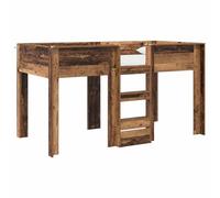 Kids Bunk Bed Twin Over Twin with Ladder, Vintage Wood Finish 80 x 200 cm Small Single Mattress, Space-Saving Bunk Beds for Children, Durable Engineered Wood Frame, Ideal for Shared Bedrooms