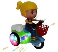 Kids Car, Electric Tricycle, Musical, Cool Lights Dynamic Sound 360 Degree Rotating Action Toy for Preschool Playtime School Travel Girl Boy Indoor Entertainment
