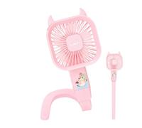 Kids Car Seat Fan - Portable Silicone Foldable Cooling Fan with 3 Speed Settings, Stroller Fans, USB Rechargeable Air Cooler for Backseat Crib Bike Motorcycle Tent Travel Outdoor Use