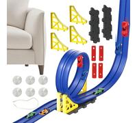 Kids Car Track - Cool Racing Vehicles Building Play Set, ABS Lega Racing Track with Flexible Design, Fun Educational Toy for Creativity Coordination for Birthday Christmas Home Travel School