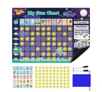 Kids Chore Chart, Magnetic Reward Board, Behavior Tracker, Colorful Star Stickers, Dry Erase Design, Ideal for Home Routine Organization, Boys Girls Small Kids Habits Learning 16.93x12.01x0.59 Inches
