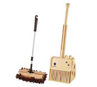 Kids Cleaning Toy Set Broom Dustpan Mop 3 Pc Pretend Play Housekeeping Kit