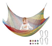 Kids Climbing Net-Bridge net multicolore a doppio strato per Treehouse e Backyard | Rete di arrampicata su da corda all'aperto per bambini, rete di sicurezza per il giochi per il set di os