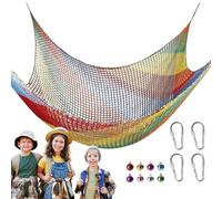 Kids Climbing Net-Bridge net multicolore a doppio strato per Treehouse e Backyard | Rete di arrampicata su da corda all'aperto per bambini, rete di sicurezza per il giochi per il set di os