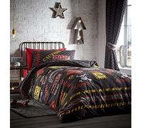 Kids' Club Bedding Toxic Caution, Set Copripiumino Reversibile Che Si Illumina al Buio, Gamma di Biancheria da Letto Multi Tende 182,9 cm, Multicolore, 167,6 cm di Larghezza x 137,2 cm di Altezza